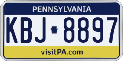 PA license plate KBJ8897