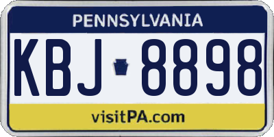 PA license plate KBJ8898
