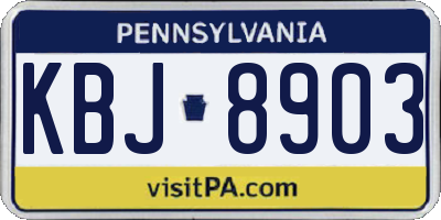 PA license plate KBJ8903