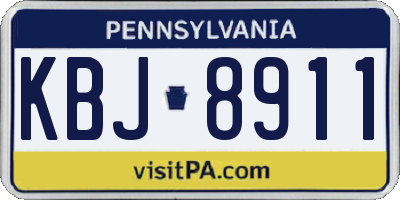 PA license plate KBJ8911