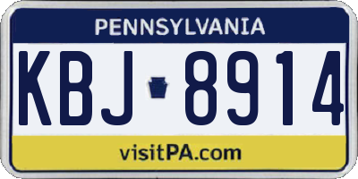 PA license plate KBJ8914