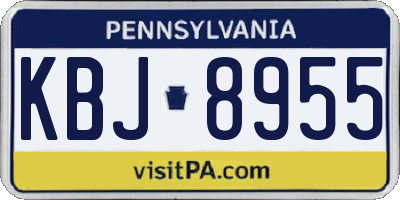 PA license plate KBJ8955