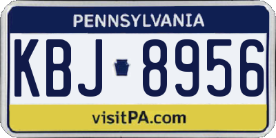 PA license plate KBJ8956