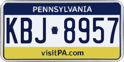PA license plate KBJ8957