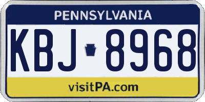 PA license plate KBJ8968