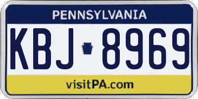 PA license plate KBJ8969