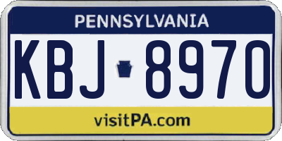 PA license plate KBJ8970