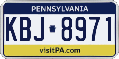 PA license plate KBJ8971