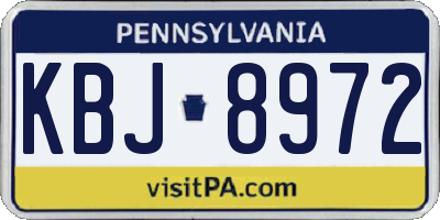 PA license plate KBJ8972