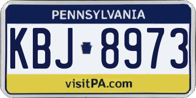 PA license plate KBJ8973