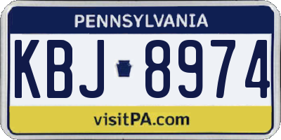 PA license plate KBJ8974