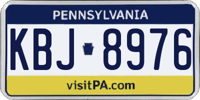 PA license plate KBJ8976