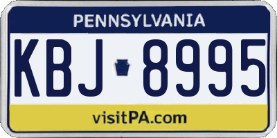 PA license plate KBJ8995