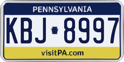 PA license plate KBJ8997