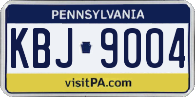 PA license plate KBJ9004