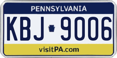 PA license plate KBJ9006