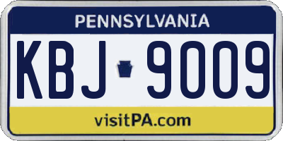 PA license plate KBJ9009