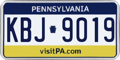 PA license plate KBJ9019
