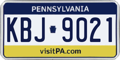 PA license plate KBJ9021