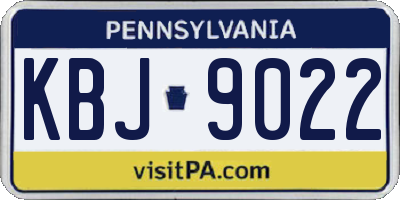 PA license plate KBJ9022