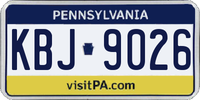 PA license plate KBJ9026