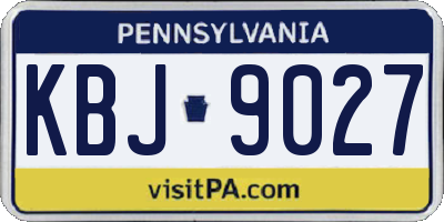 PA license plate KBJ9027