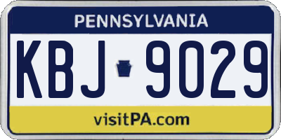 PA license plate KBJ9029