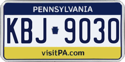 PA license plate KBJ9030