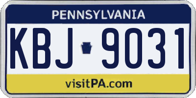 PA license plate KBJ9031