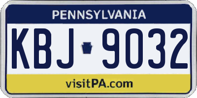PA license plate KBJ9032