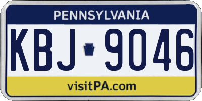 PA license plate KBJ9046