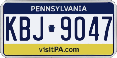 PA license plate KBJ9047