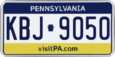 PA license plate KBJ9050
