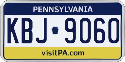 PA license plate KBJ9060