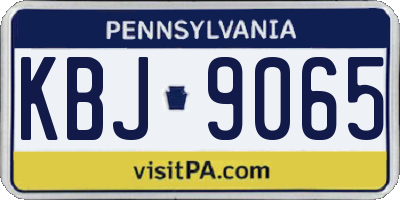 PA license plate KBJ9065