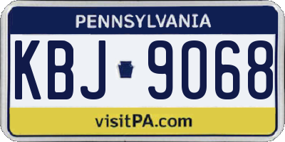 PA license plate KBJ9068