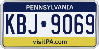PA license plate KBJ9069