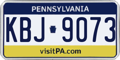 PA license plate KBJ9073