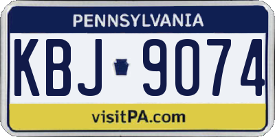 PA license plate KBJ9074