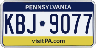 PA license plate KBJ9077
