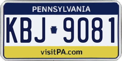 PA license plate KBJ9081