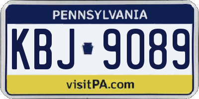 PA license plate KBJ9089