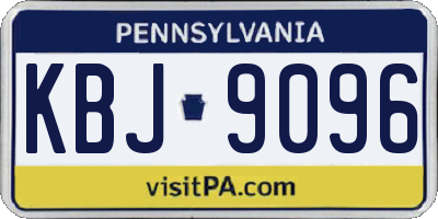 PA license plate KBJ9096