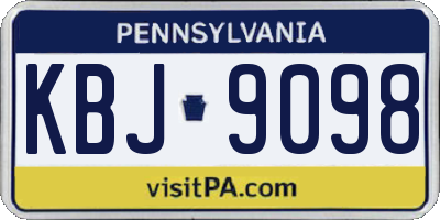 PA license plate KBJ9098