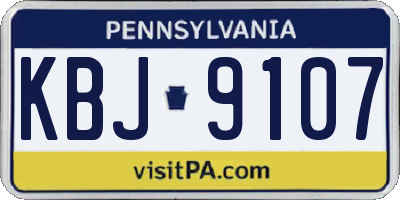 PA license plate KBJ9107