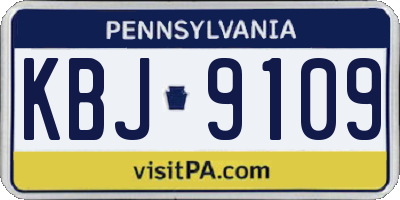 PA license plate KBJ9109