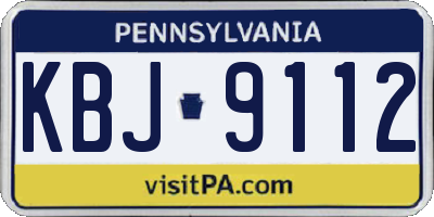 PA license plate KBJ9112