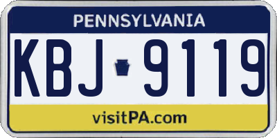 PA license plate KBJ9119