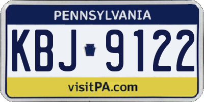PA license plate KBJ9122