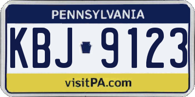 PA license plate KBJ9123